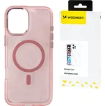 Třpytivý kryt Wozinsky pro Samsung Galaxy S25 - růžový s třpytkami