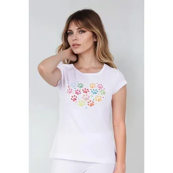 Zdravotnický oděv 2P Servis Triko dámské Tlapky Bílá M