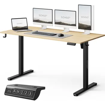 Obdélníkový psací stůl Sense7 140 x 70 x 118 cm černý, borovice