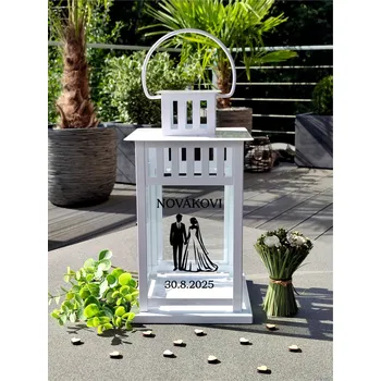 Svatební dekorace Svatební lucerna Novomanželé - D-decor