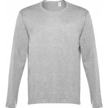 Tričko s dlouhým rukávem bavlněné Longsleeve hladké šedé 4XL