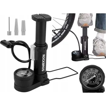 pumpička NOŽNÍ HUSTILKA NA KOLO S MANOMETREM ROCKBROS HLINÍKOVÁ