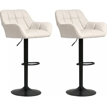 Barová židle Barové židle 2 ks 57,5x52,5x93-114 cm | krémové