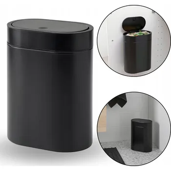 Odpadkový koš BROGRUND Černý odpadkový koš s víkem na tlačítko 4l IKEA