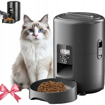 Miska pro psa AUTOMATICKÝ DÁVKOVAČ KRMIVA PRO PSA S LCD DISPLEJEM ČERNÝ 2L ČASOVAČ USB