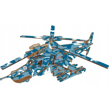 3D puzzle Woodcraft Dřevěné 3D puzzle Bojový vrtulník Black shark