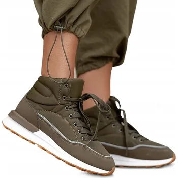 Dámská obuv Dámské sportovní boty vysoké vojenské Zeleň Pohodlné tenisky 39