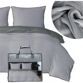 Povlečení Povlečení 200x220 + 2x Povlak na polštář 70x80 Plyšový medvídek Osman s lemováním, jednobarevné