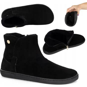 Dámská zimní obuv Dámské kotníkové boty kožené zateplené Olivier 202MP černé 40