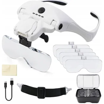 HLAVOVÁ LUPA BRÝLE PRECIZNÍ BRÝLOVÁ LUPA S LED OSVĚTLENÍM A ZVĚTŠENÍM