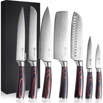 Kuchyňský nůž PAUDIN 7dílná Sada Kuchyňských Nožů Nerezová Ocel Ergonomická Rukojeť
