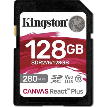 Paměťová karta Paměťová karta SD KINGSTON REACT PLUS 128GB 280/100MB/s V60