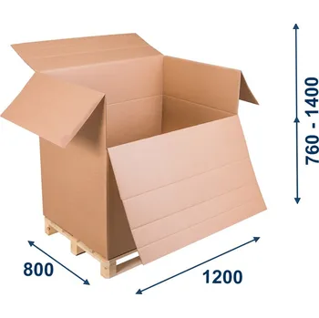 Obalový materiál Eobaly.cz Přepravní EUROBOX 1200x800x1100 mm 5VVL variabilní výška 10 ks