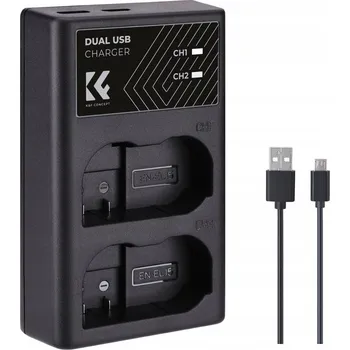 Duální nabíječka pro Nikon D7000 D7500 D850 D750 K&F Concept EN-EL15
