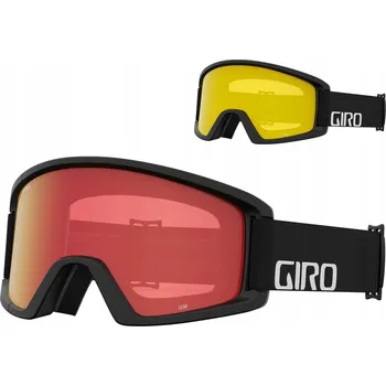 Lyžařské brýle GIRO SEMI černé WORDMARK (Zrcadlová čočka AMBER SCARLET 19-42% S2 + barevná čočka žlutá 84% S0) (černá)