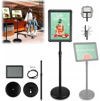 Informační reklamní stojan A3, hliníkový rám, černý, MENU