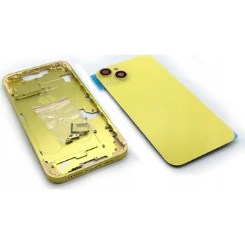 Pouzdro na mobilní telefon ZADNÍ PANEL Sklo Zadní Kryt MagSafe Uchycení Rámeček Apple iPhone 14 Plus Yellow