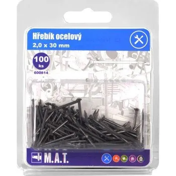 Hřebík hřebík ocelový 30x2,0mm (100ks) 0.08 Kg MTA MAXMIX Sklad14 600814 ( MTA MAXMIX Sklad14 )