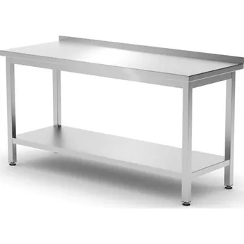 Dílenský stůl Nástěnný stolek s policí - šroubovací, hloubka 600 mm, HENDI, Kitchen Line, 1600x600x(H)850mm