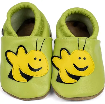 Capáčky AFELO Kožené capáčky - VČELKA zelená 3-4 roky