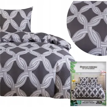 Povlečení POVLEČENÍ Maria povlak na polštář 70x80 sada 140x200 2 díly SATÉNOVÉ geometrické