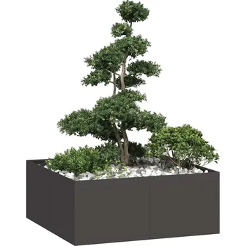 Truhlík OMAXI Truhlík černý 100x100x40 cm ocel 676986