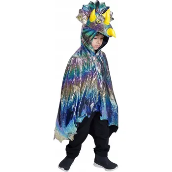 Karnevalový kostým Dětská Pelerína Dinosaurus s Kapucí Kostým Halloween XS/S 110-120cm