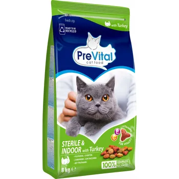Krmivo pro kočku PreVital granule pro kastrované kočky chované doma Indoor krůta 8 kg