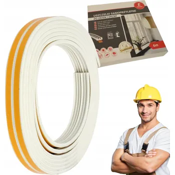 Těsnění do okna a dveří Těsnění PROFIL "E" 6M BÍLÉ samolepicí OKNO DVEŘE PRO OKNA