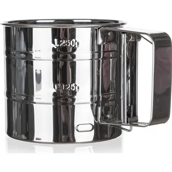 Cedník a síto síto na mouku mechanické 10,5x9cm AKCENT nerez 0.14 Kg MTA MAXMIX Sklad14 267352 (0.14 Kg Výška přepravní: 9,5 cm MTA MAXMIX Sklad14 267352)