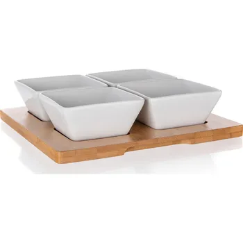miska sada 5díl.(4xmiska,1xtác) 20x20cm porcelán/bambus BRILLANTE 0.9 Kg MTA MAXMIX Sklad14 267166 ( MTA MAXMIX Sklad14 )