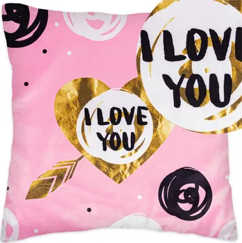 Povlak na dekorativní polštářek Povlak na polštář 40x40 Dekorativní Srdce Velur