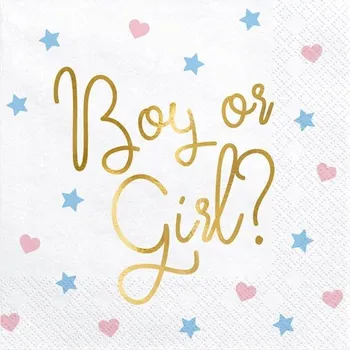 Papírový ubrousek Ubrousky BOY OR GIRL? Baby Shower 33x33cm 20 KS