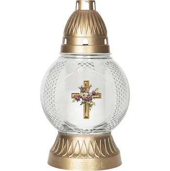 Svíčka Hřbitovní Svíčka skleněná Velikonoce Kříž Bispol cca 24,5 cm