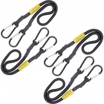 autokoberec 4x GUMA S LANKEM PRO UPEVNĚNÍ ZAVAZADEL S KARABINAMI 10mm x 60cm