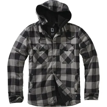 Pánská casual bunda Bunda Brandit Lumberjacket Hooded - černá-šedá, S