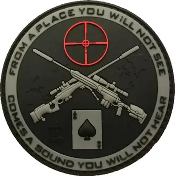Nášivka Plastové 3D patche 3D gumová nášivka SNIPER ACE Patch - Černá