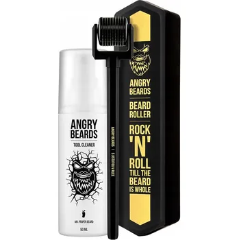 Péče o vousy Dermaroller na vousy Angry Beards - Beard Roller 540 Titanových Jehliček 0,5 mm