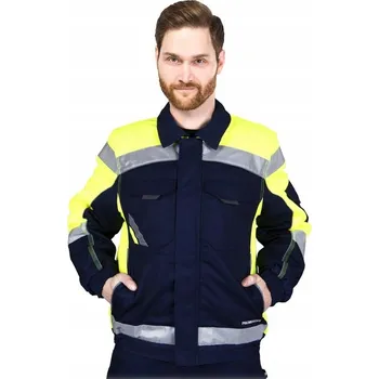 Pracovní obuv ZIMNÍ PRACOVNÍ BUNDA - REIS - PROM-WIN-J M TMAVĚ MODRÁ-ŽLUTÁ-ŠEDÁ
