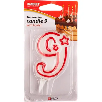 Svíčka svíčka číslo 9, 7x4,5cm MY PARTY 0.02 Kg MTA MAXMIX Sklad14 369886 ( MTA MAXMIX Sklad14 )