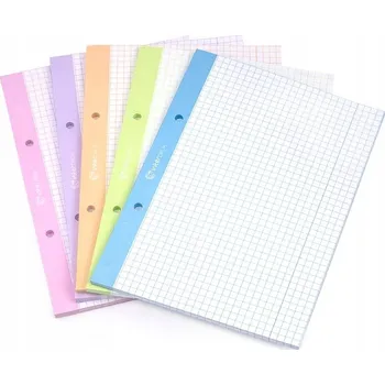 Listy do pořadače A4, 50 listů, MŘÍŽKA, bílé, 5 kusů, Interdruk