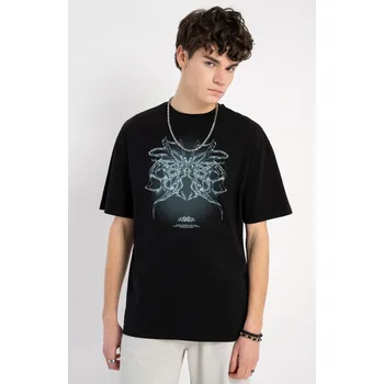 Chlapecké tričko Reporter Young | Chlapecké černé tričko REGULAR s abstraktním motivem křídel - Barva ČERNÁ, Velikost 152 253-0440B-36-100-1