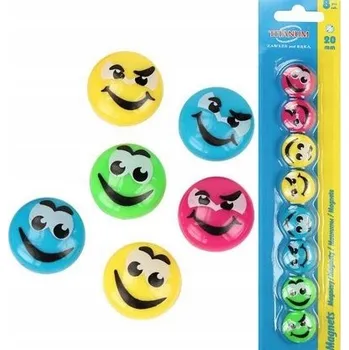 Kancelářské MAGNETY na BÍLOU TABULI Mazací Magnesy na Tabule Emotikony mix
