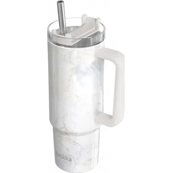 Termohrnek Quokka Nerezový termohrnek s brčkem Vibe Marble 880 ml