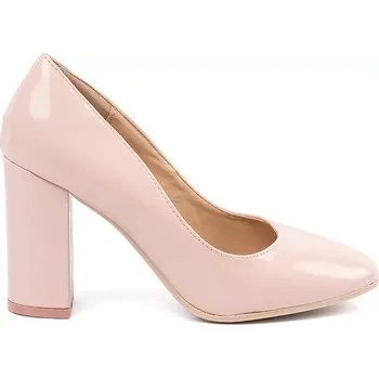 Dámské lodičky Luxusní růžové lodičky dámské na širokém podpatku 38