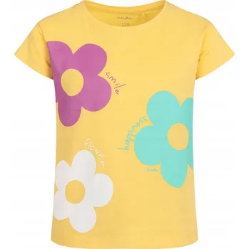 Dívčí tričko Dívčí tričko žluté bavlna velikost 104, tričko pro dívky s květinami Endo