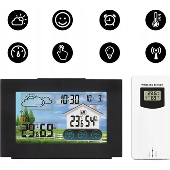 Meteostanice BEZDRÁTOVÁ METEOROLOGICKÁ STANICE LCD BAREVNÝ DISPLEJ TEPLOMĚR HODINY