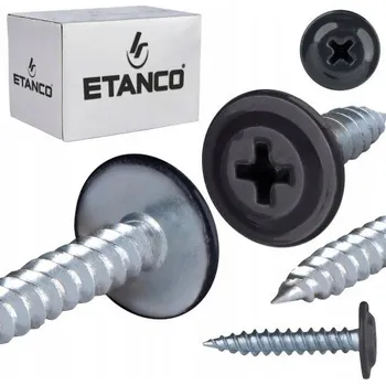 Vrták Šrouby s podložkou Etanco do dřeva 4,2x30mm, RAL9005 GM-S 250 Ks.