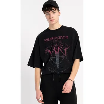 Reporter Young | Chlapecké černé tričko s potiskem „Resonance“ - Barva ČERNÁ, Velikost 146 253-0440B-44-100-1