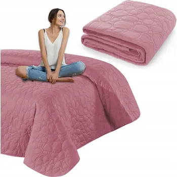 Prostěradlo Přehoz na postel Łóżkoholicy z mikrovlákna 200 cm x 220 cm růžový